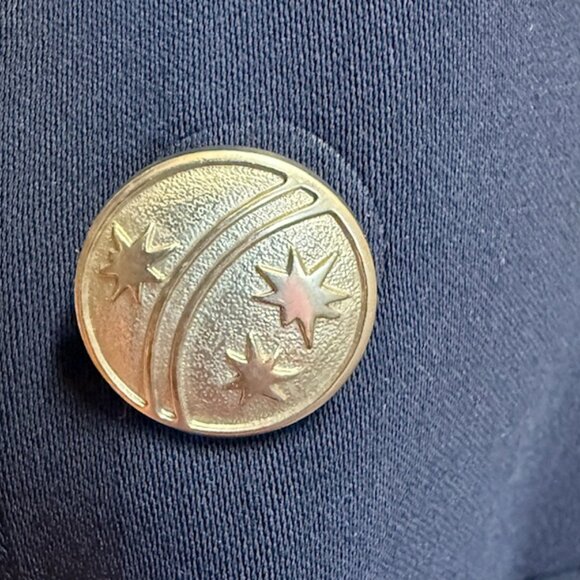 Vintage Escada by Margaretha Ley Wool Blazer Star Embroidery & Gold Star Buttons - Picture 4 of 6